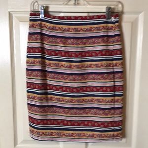 Breeches Floral and Stripe Wrap Skirt Size 8